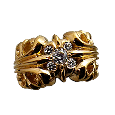 クロムハーツ22K カスタム ダイヤ K&Tリング