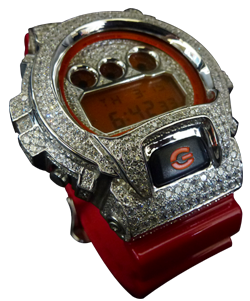 シルバー製カスタムカバーを装着したGショックカスタム